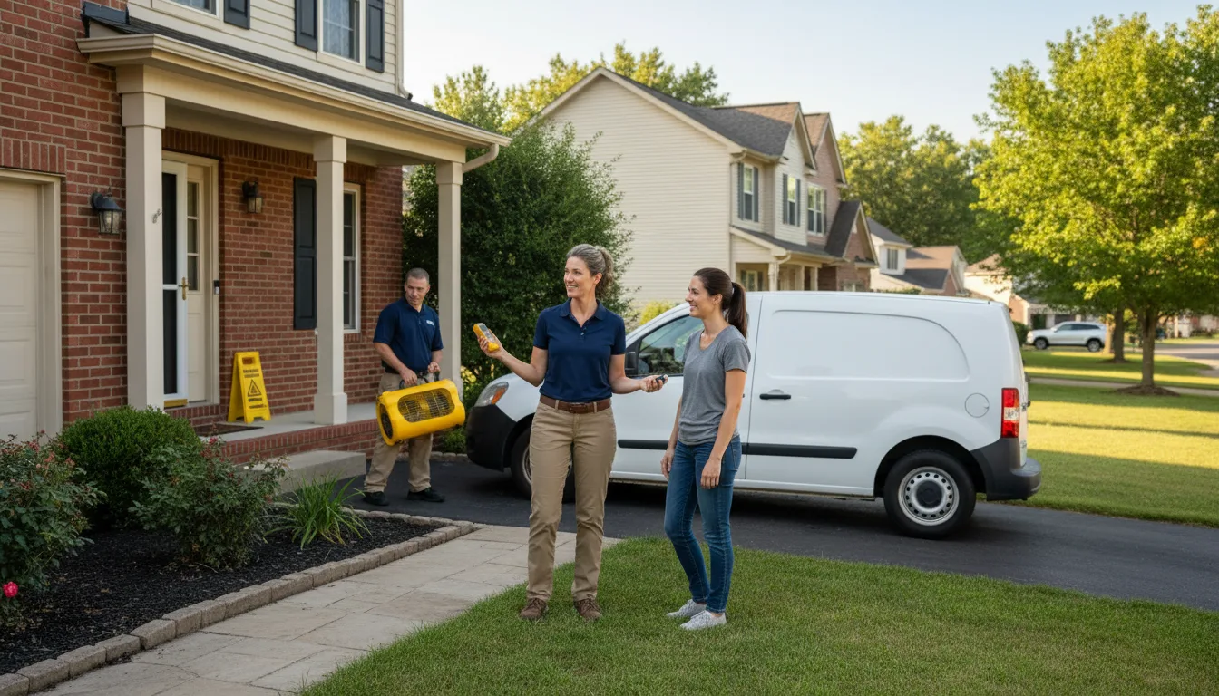 Residential water damage restoration in Protem, MO